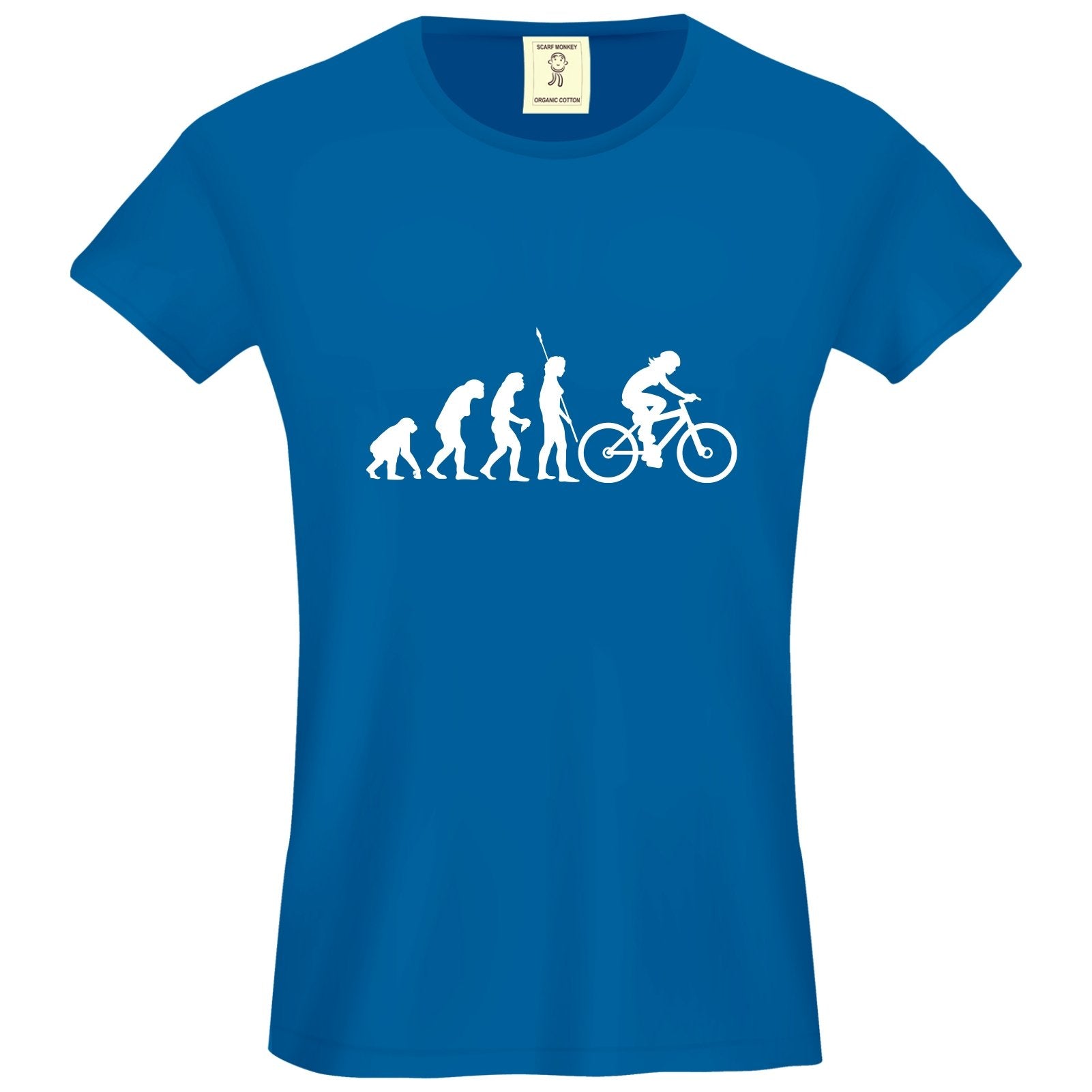 Evolution of Cycling Organic Cotton Girls T-Shirt - Scarf Monkey